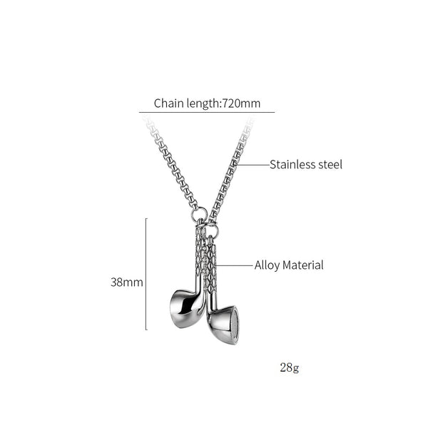Men's Fashion Hip Hop Earphone Pendant Necklace-Mens Pendant Necklace-SunnyHouse Jewelry