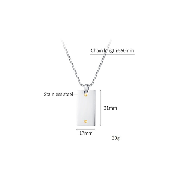 Men's Fashion Custom Tag Pendant Necklace-Mens Pendant Necklace-SunnyHouse Jewelry
