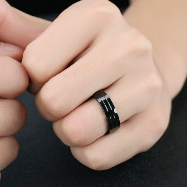 Men's Fashion Black Ring-Mens Ring-SunnyHouse Jewelry