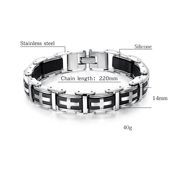 Men's Fashion Cross Bracelet-Mens Bracelet-SunnyHouse Jewelry