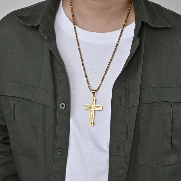 Men's Fashion Jesus Cross Pendant Necklace-Mens Pendant Necklace-SunnyHouse Jewelry