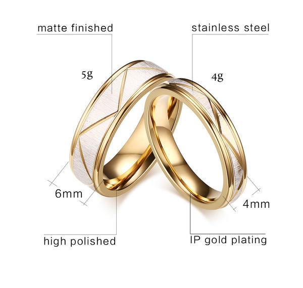 His & Hers Matching Set Simple and Creative Couple Rings, Wedding Band Set, Valentine, Anniversary, Wedding, Promise, Engagement Ring-Couple Rings-SunnyHouse Jewelry