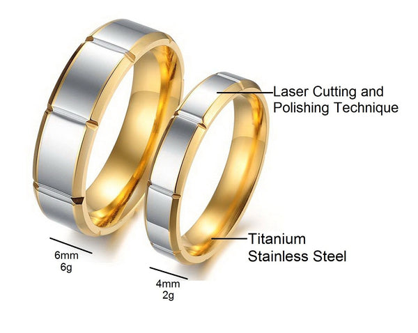 His & Hers Matching Set Simple Style Couple Rings, Wedding Band Set, Valentine, Anniversary, Wedding, Promise, Engagement Ring-Couple Rings-SunnyHouse Jewelry