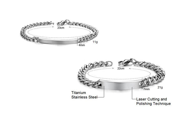 His & Hers Matching Set Simple Love Couple Bracelets, Valentine, Anniversary, Wedding, Promise, Engagement Gift-Couple Bracelets-SunnyHouse Jewelry