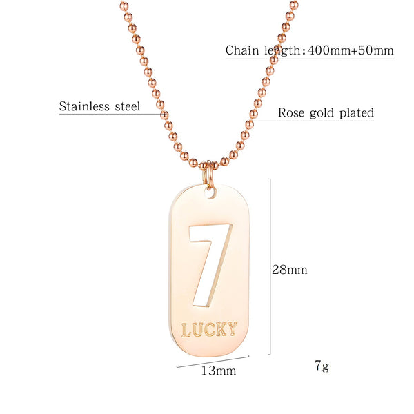 Women's Fashion Lucky 7 Pendant Necklace-Womens Pendant Necklace-SunnyHouse Jewelry