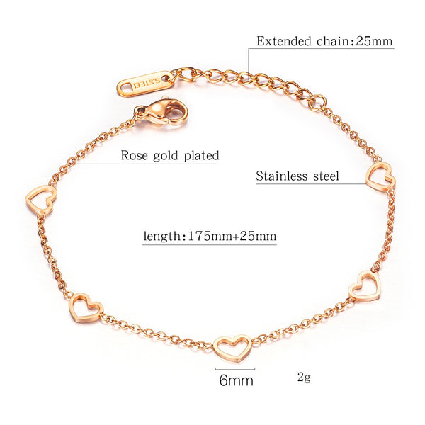 Women's Fashion Cute Heart Bracelet-Womens Bracelet-SunnyHouse Jewelry