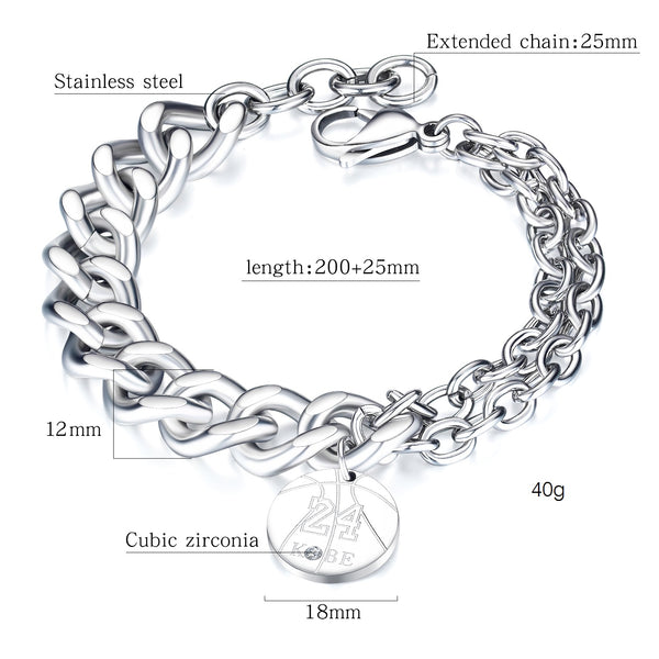Men's Fashion 24 Kobe Bracelet-Mens Bracelet-SunnyHouse Jewelry