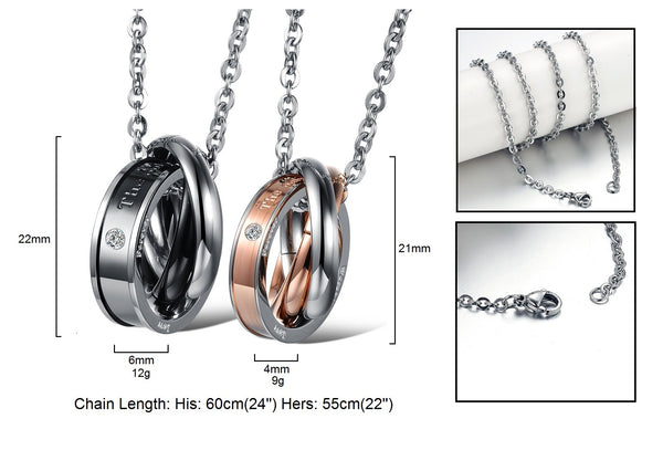 His & Hers Matching Set Only Eternal Love to You Couple Necklace Couple Jewelry Set-Couple Necklace-SunnyHouse Jewelry