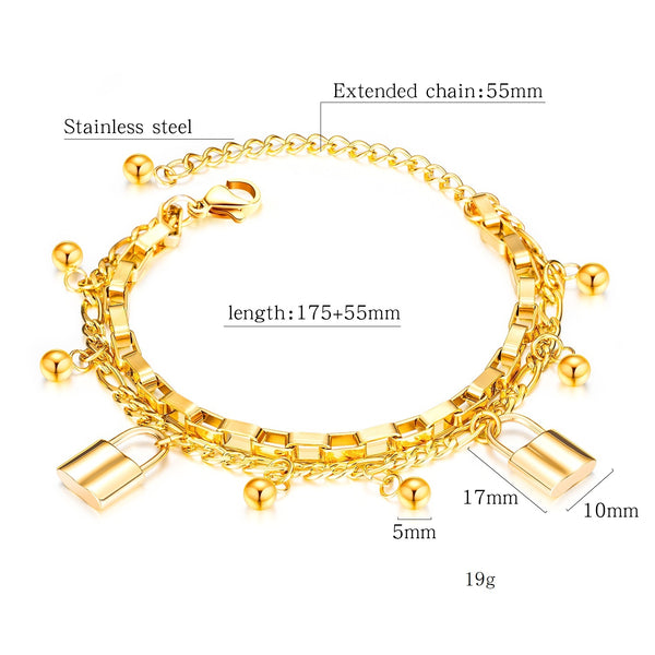 Women's Fashion Lucky Lock Bracelet-Womens Bracelet-SunnyHouse Jewelry