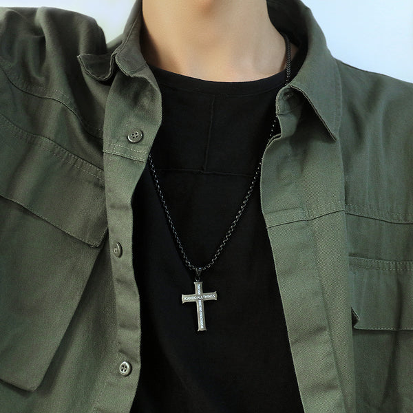 Men's Fashion I can do all things Pendant Necklace-Mens Pendant Necklace-SunnyHouse Jewelry