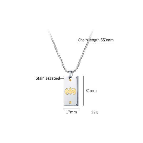 Men's Fashion Bat Pendant Necklace-Mens Pendant Necklace-SunnyHouse Jewelry