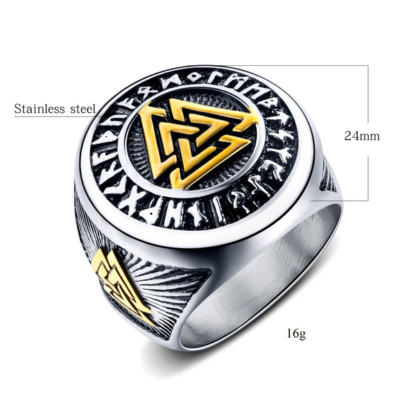 Men's Fashion Viking Triangle Hip Hop Ring-Mens Ring-SunnyHouse Jewelry