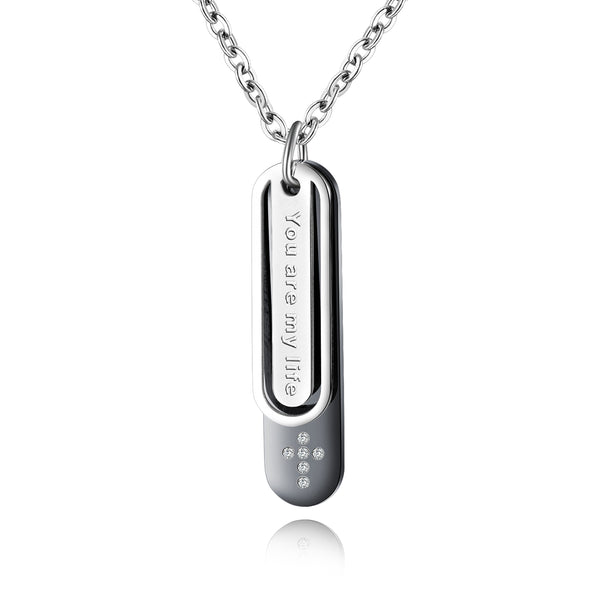 His & Hers Matching Set You Are My Life Tag Pendant Necklace Couple Jewelry Set-Couple Necklace-SunnyHouse Jewelry