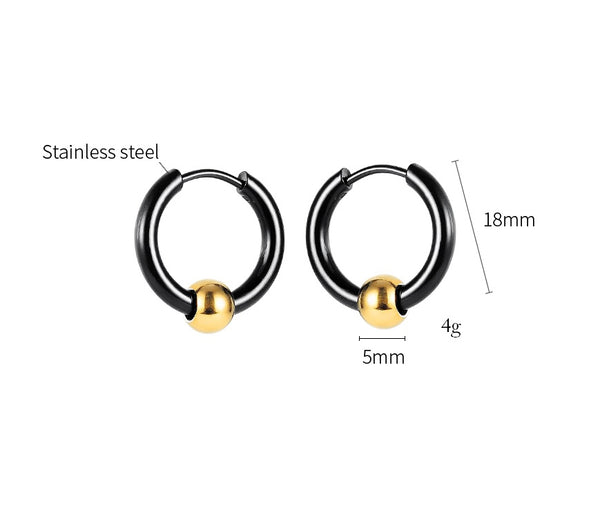 Women's Fashion Golden Bead Hoop Earrings-Womens Earrings-SunnyHouse Jewelry