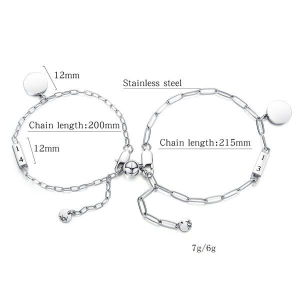 His & Hers Matching Set Stick to Each Other Couple Bracelets-Couple Bracelets-SunnyHouse Jewelry