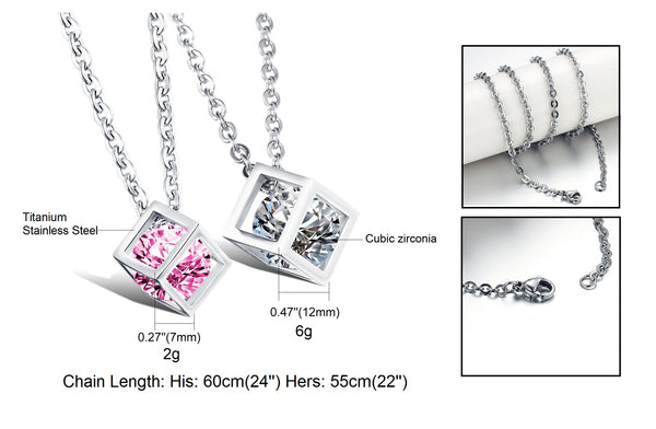 His & Hers Matching Set We Are Diamonds Couple Necklace Couple Jewelry Set-Couple Necklace-SunnyHouse Jewelry