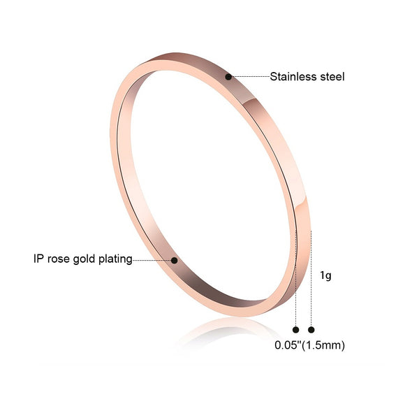 Women's Fashion Rose Gold Thin Ring-Womens Ring-SunnyHouse Jewelry