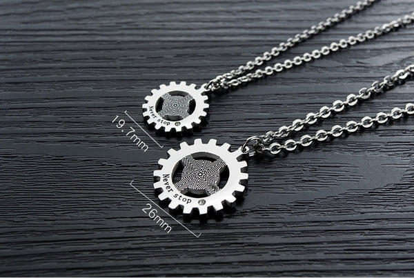 His & Hers Matching Set Love Never Stop Tag Pendant Necklace Couple Jewelry Set-Couple Necklace-SunnyHouse Jewelry