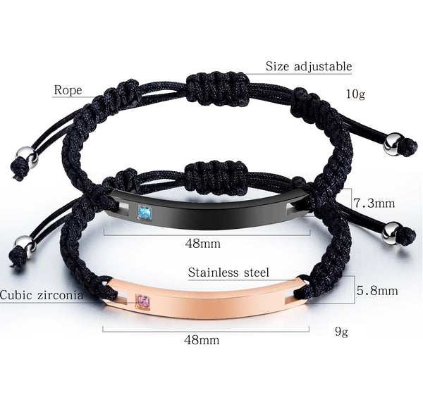 His & Hers Matching Set Customized Couple Bracelets-Couple Bracelets-SunnyHouse Jewelry