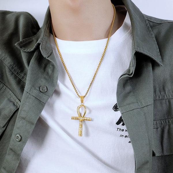 Men's Fashion Hip Hop Cross Pendant Necklace-Mens Pendant Necklace-SunnyHouse Jewelry