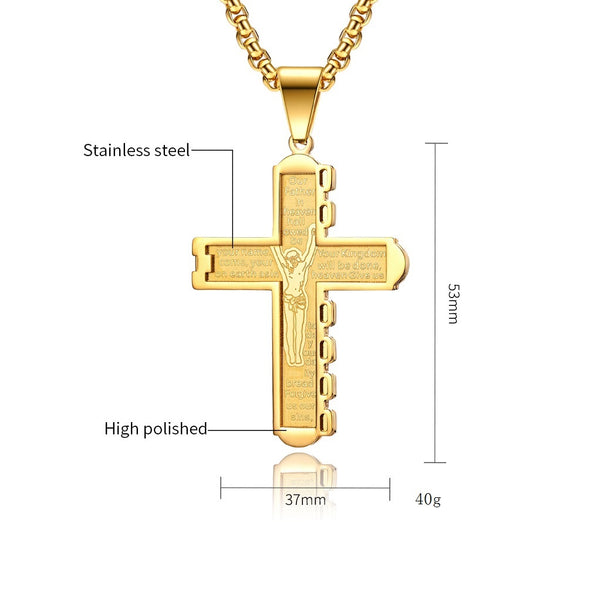 Men's Fashion Cross Pendant Necklace-Mens Pendant Necklace-SunnyHouse Jewelry