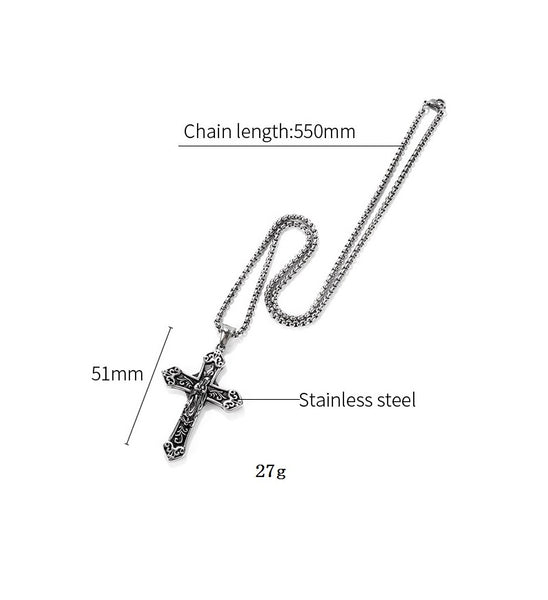 Men's Fashion Blessed Virgin Mary Cross Pendant Necklace-Mens Pendant Necklace-SunnyHouse Jewelry