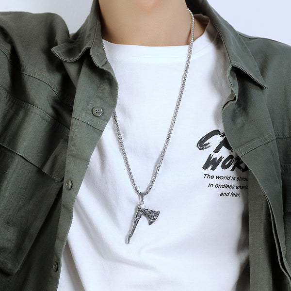 Men's Fashion Hip Hop AX Pendant Necklace-Mens Pendant Necklace-SunnyHouse Jewelry