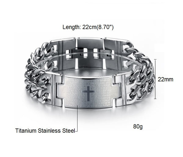 Men's Fashion Cross Bracelet-Mens Bracelet-SunnyHouse Jewelry