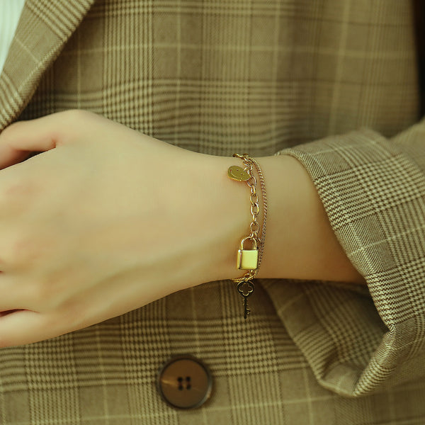 Women's Fashion Smiling Lock Bracelet-Womens Bracelet-SunnyHouse Jewelry