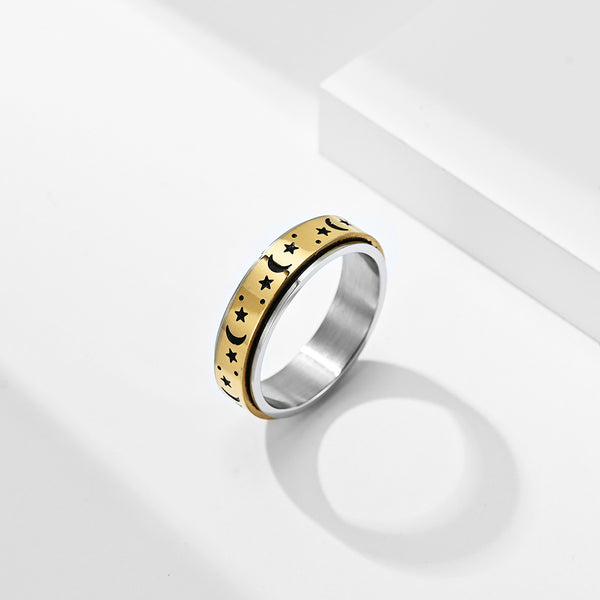 Women's Fashion Moon and Star Ring-Womens Ring-SunnyHouse Jewelry