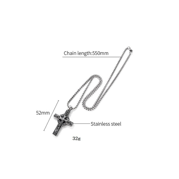 Men's Fashion Hip Hop Cross Pendant Necklace-Mens Pendant Necklace-SunnyHouse Jewelry
