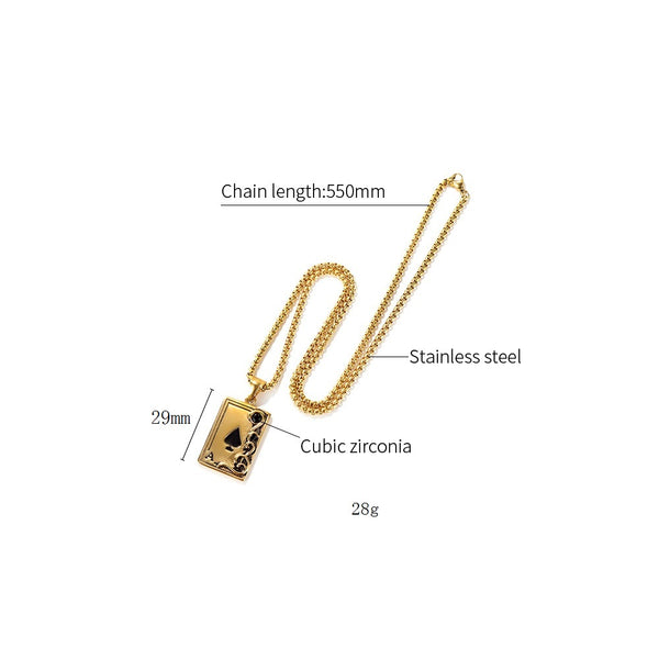 Men's Fashion Ace Pendant Necklace-Mens Pendant Necklace-SunnyHouse Jewelry