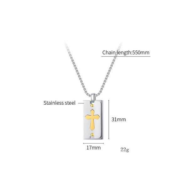 Men's Fashion Cross Pendant Necklace-Mens Pendant Necklace-SunnyHouse Jewelry