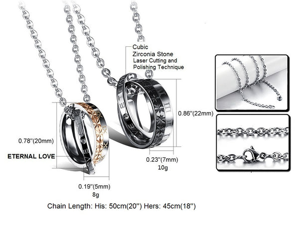 His & Hers Matching Set Eternal Love Couple Necklace Couple Jewelry Set-Couple Necklace-SunnyHouse Jewelry