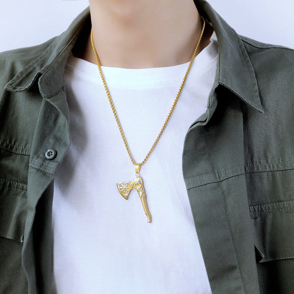 Men's Fashion Hip Hop AX Pendant Necklace-Mens Pendant Necklace-SunnyHouse Jewelry