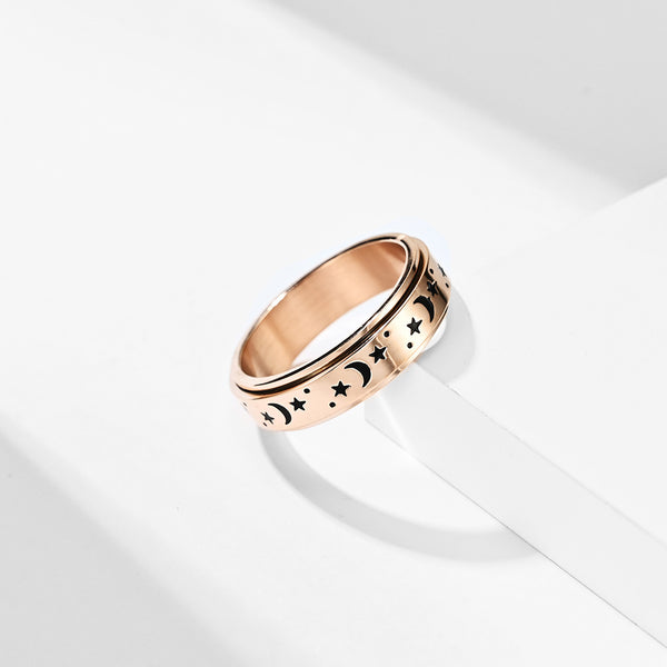 Women's Fashion Moon and Star Ring-Womens Ring-SunnyHouse Jewelry