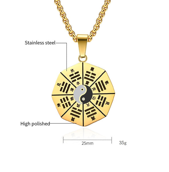 Men's Fashion Bagua Yinyang Pendant Necklace-Mens Pendant Necklace-SunnyHouse Jewelry