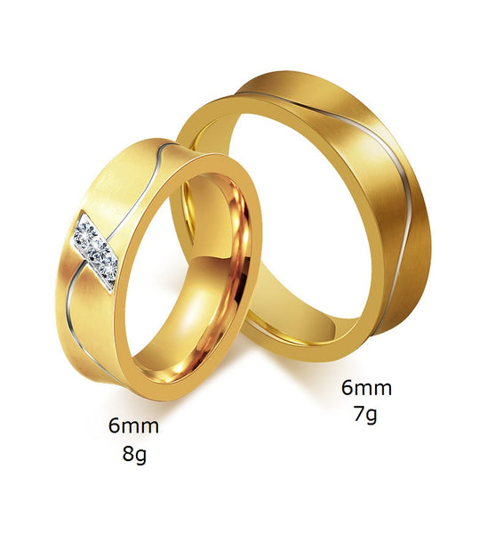 His & Hers Matching Set Valentine Love Couple Rings, Wedding Band Set, Valentine, Anniversary, Wedding, Promise, Engagement Ring-Couple Rings-SunnyHouse Jewelry