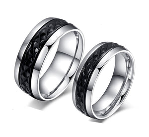 His & Hers Matching Set Love Path Couple Rings Wedding Band Set-Couple Rings-SunnyHouse Jewelry