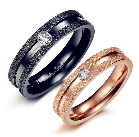 His & Hers Matching Set Shining Style Couple Rings, Wedding Band Set, Valentine, Anniversary, Wedding, Promise, Engagement Ring-Couple Rings-SunnyHouse Jewelry