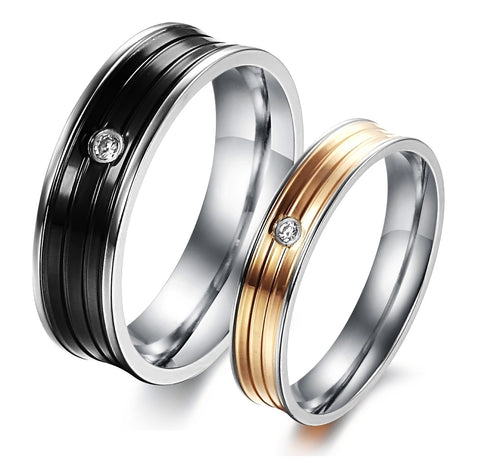 His & Hers Matching Set Traditional Style Couple Rings, Wedding Band Set, Valentine, Anniversary, Wedding, Promise, Engagement Ring-Couple Rings-SunnyHouse Jewelry