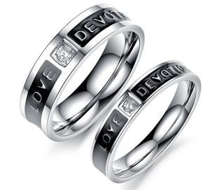 His & Hers Matching Set Love Devotion Couple Rings Wedding Band Set-Couple Rings-SunnyHouse Jewelry