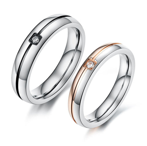 His & Hers Matching Set Fahion and Simple Style Couple Rings Wedding Band Set-Couple Rings-SunnyHouse Jewelry