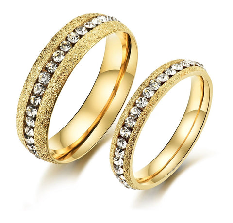 His & Hers Matching Set Blinking Style Couple Rings, Wedding Band Set, Valentine, Anniversary, Wedding, Promise, Engagement Ring-Couple Rings-SunnyHouse Jewelry