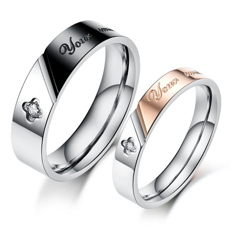 His & Hers Matching Set I Love Your Smile Couple Rings, Wedding Band Set, Valentine, Anniversary, Wedding, Promise, Engagement Ring-Couple Rings-SunnyHouse Jewelry