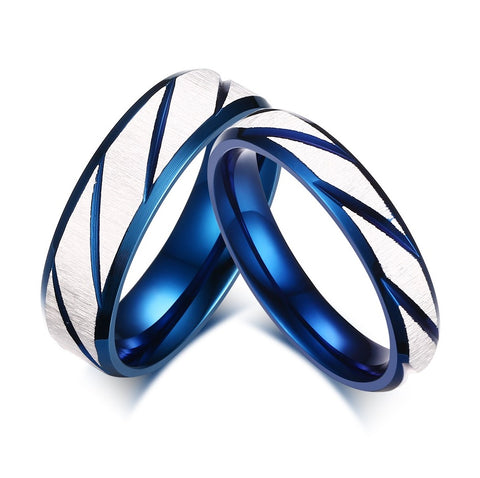 His & Hers Matching Set Twill Style Couple Rings Wedding Band Set-Couple Rings-SunnyHouse Jewelry