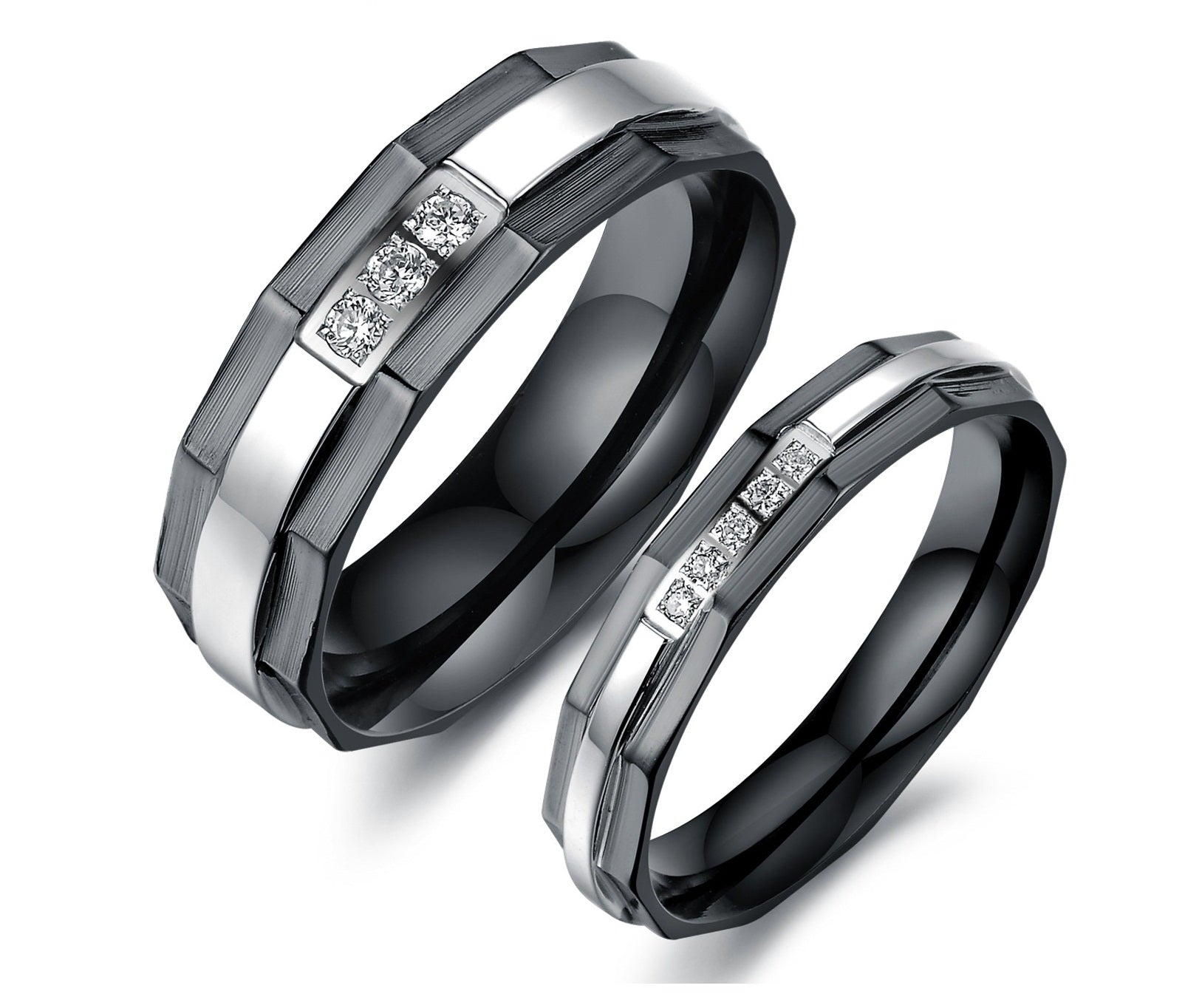 His & Hers Matching Set Fashion Style Couple Rings Wedding Band Set-Couple Rings-SunnyHouse Jewelry