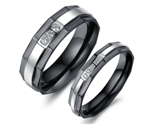 His & Hers Matching Set Fashion Style Couple Rings Wedding Band Set-Couple Rings-SunnyHouse Jewelry