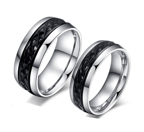 His & Hers Matching Set Love Path Couple Rings Wedding Band Set-Couple Rings-SunnyHouse Jewelry