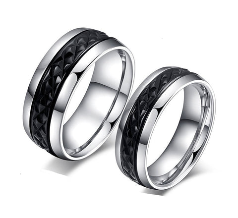 His & Hers Matching Set Love Path Couple Rings Wedding Band Set-Couple Rings-SunnyHouse Jewelry